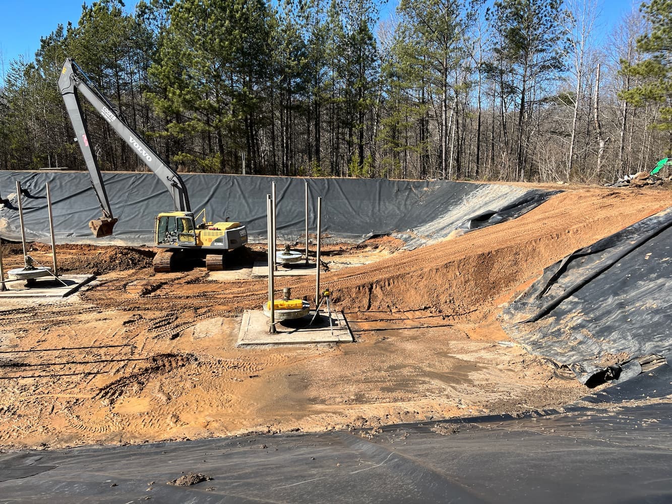 Failed geotextile liner removal